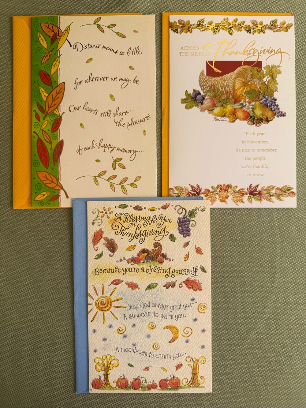 🌞 4/$20 - American Greetings Thanksgiving Cards - Celebrating Season Well Wishes